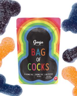 Ganja Edibles | Bag of Cocks | Sour Assorted | 240mg